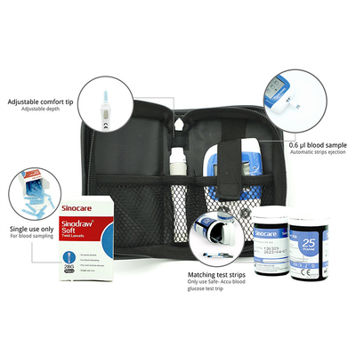 Mesin Uji Diabetes ACCU2 Aman LCD Monitor Gula Darah Rumah 75 * 30mm