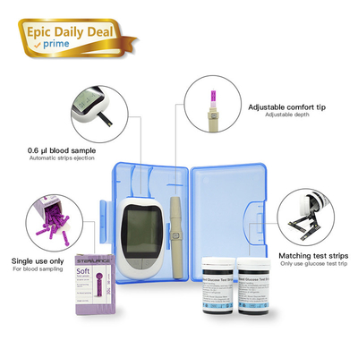 0.6μL Diabetic Painless Home Glucose Monitors Disposable Lancets Dengan Jarum 28G