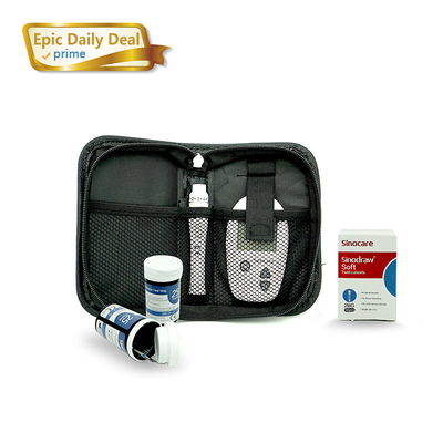 Warna Putih Kit Pelaporan Glukometer Bahasa Inggris Kit Pengukur Glukosa Darah Dengan Lancets Tanpa Rasa Sakit
