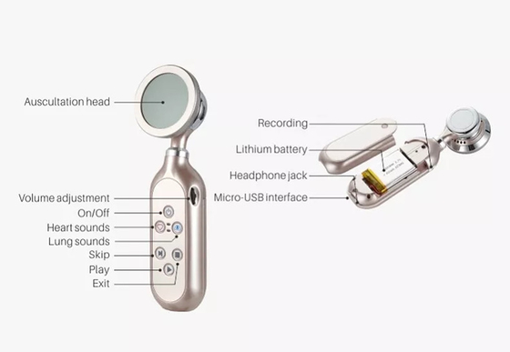 Perangkat Medis Rumah Profesional Bluetooth Smart Usb Digital Wireless Stethoscope