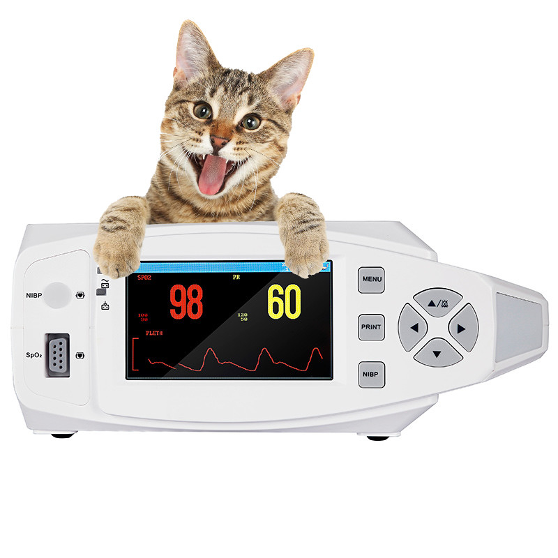 Digital Veterinary Vital Signs Monitor Layar TFT Warna Nyata 4,3 Inch